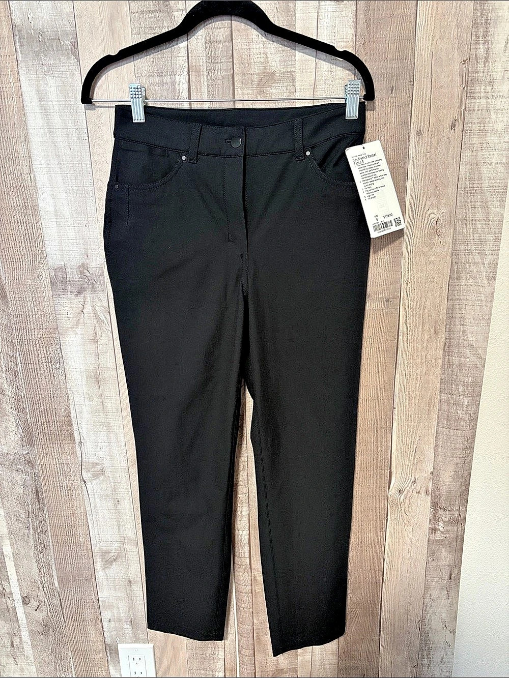 lululemon City Sleek 5 Pocket Pant 7/8 Black Ankle Pant Size 6 NWT